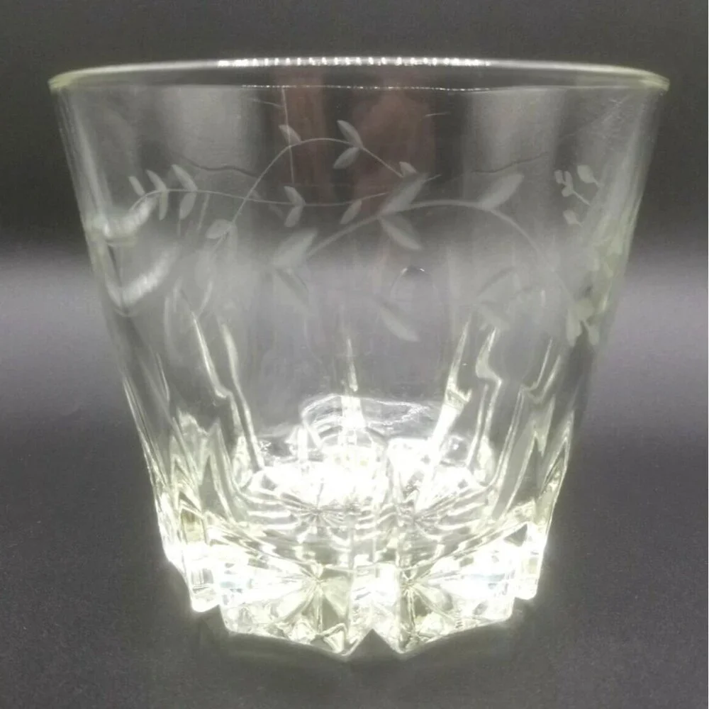 Princess House Heritage Pattern Glass Ice Bucket and Tongs